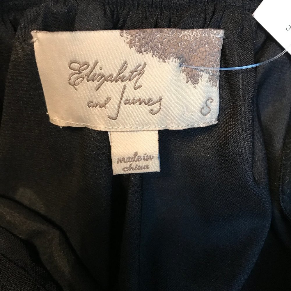 CLEARANCE! NWT Elizabeth & James Small Strapless Crepe Chiffon Dress Black LBD - Picture 8 of 9